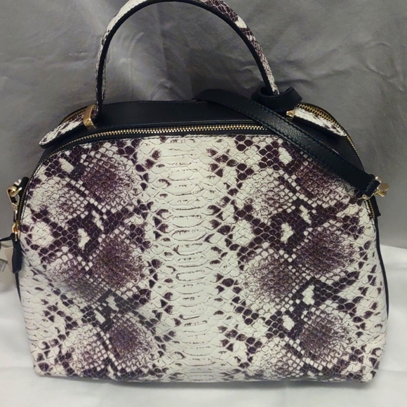 Giorgia Milani Designer Italian Snakeskin Print 100% Genuine Leather Handbag NWT - Picture 3 of 16